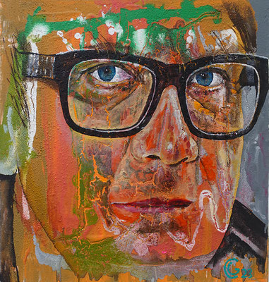 "Sven Regener", Acryl auf Leinwand, 50 x 50, 2023 Künstler: Christian Gloystein