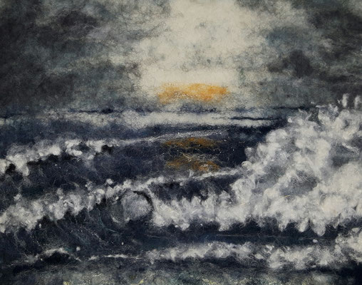 Black Waves, 32x26cm, gerahmt