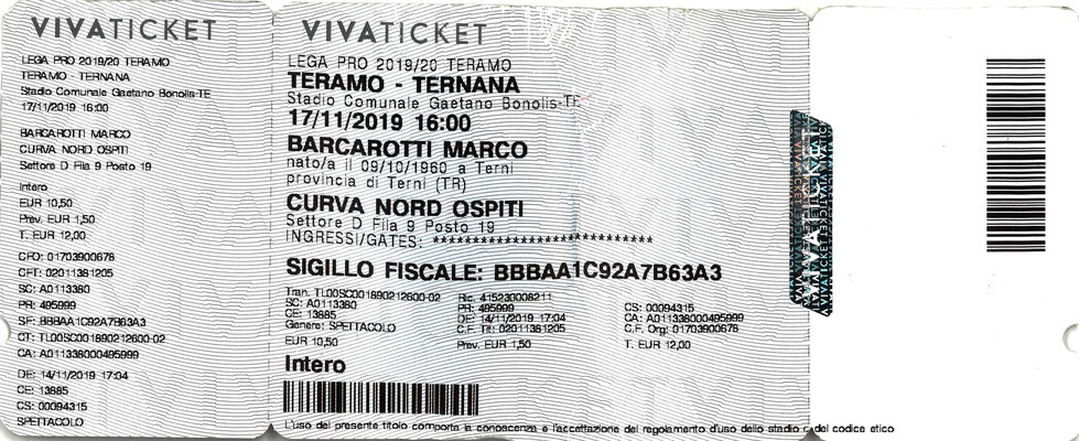 2019-11-17. Teramo-Ternana (Biglietto)