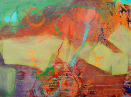 maskulin, Acryl-Pigmente-Mischt.auf Lwd.,60 x 80, 2009