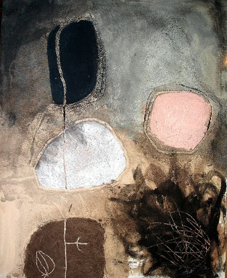 verkapselt,Pigmente auf Lwd.  100 x 80, 2007