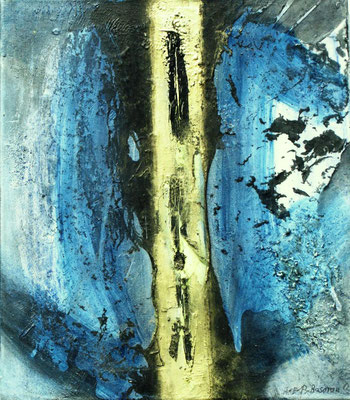 goldene Mitte,Acryl-Enkaustik auf Lwd,50 x 42,2003 verkauft