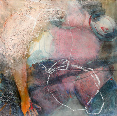 weiblicher Torso, Acryl-Pigmente-Material auf Lwd., 80 x 80, 2009
