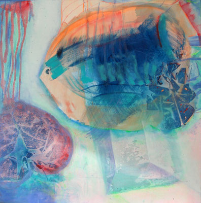Fische , Acryl,Pigmente auf Lwd., 80 x 80, 2009 (2)