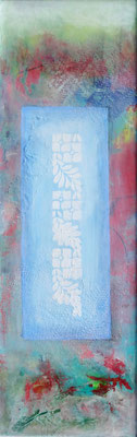 heiter-1,Acryl-Pigmente-Mischtechnik auf Pressfaserplatte 114 x 39, übermalt 2015 - Kopie