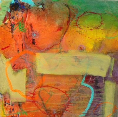 feminin, Acryl-Pigmente-Mischt. auf Lwd., 70 x 70, 2009