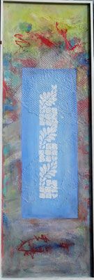 heiter-2,Acryl-Pigmente-Mischtechnik auf Pressfaserplatte 114 x 39, übermalt 2015 - Kopie