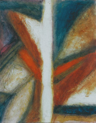 Weiße Mitte,Acryl-Papier,64 x 50,2003