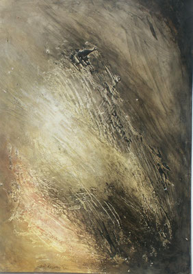 Helligkeit,,Acryl-Enkaustik auf Pappe,70 x 48,2003