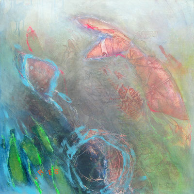 Krebs, Acryl-Pigmente-Mischtechnik auf Lwd, 80 x 80,2010 (2)