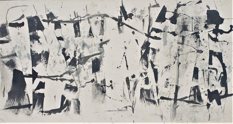 schwarz-weiß Acryl auf Lwd.    80 x145, 2022 