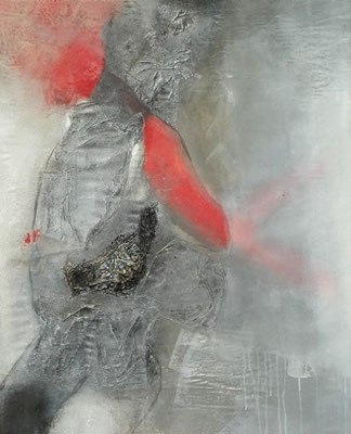   Krieger mit Absichten,Pigmente u.Material lauf Lwd, 125 x 102,2007