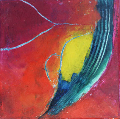  gelbe Frucht ,Acryl auf Lwd., 20 x 20, 2002 verkauft
