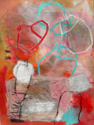 heftiger Dialog 1 Diptychon,Acryl-Pigmente-Mischtechnikauf wed.,80 x 60, 2009