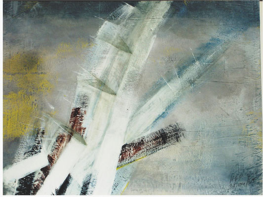Gestörte Kristalle,100 x 120,Acryl auf Papier auf Holz gezogen,2005 