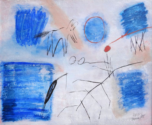 Aka am Neusiedler See, Acryl auf Papier auf Holz gezogen,103 x 123, 2005