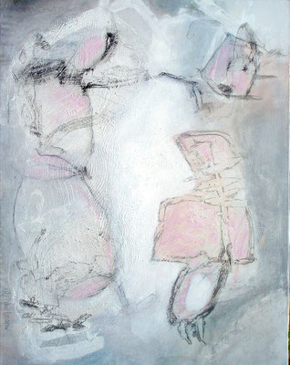 zweisam,Acryl-Mischtechnikauf Lwd., 70 x 90 ,2011 - Kopie