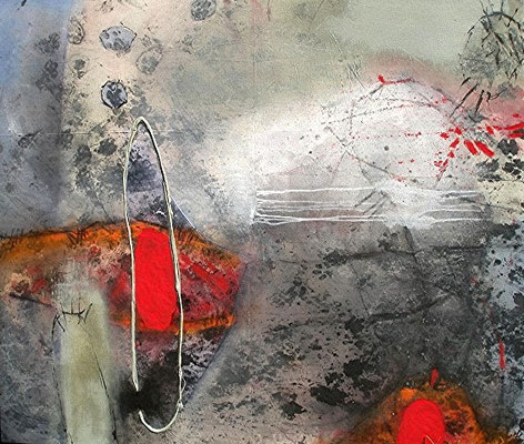 Geburt, Acryl,Pigmente,Gouache auf Lwd.120 x 140, 2008