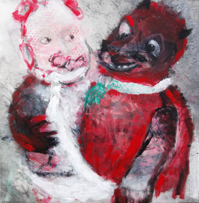 vertrauensbildende Massnahme, Acryl-Mischtechnik,Lwd. 50x 50, 2013