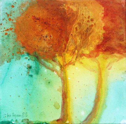Pinien, Acryl auf Lewd. 20 x 20,2004 verkauft