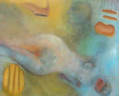 In allen vier Ecken soll Liebe drin stecken,Acryl auf Lwd. 102 x 125,2007,übermalt 2011
