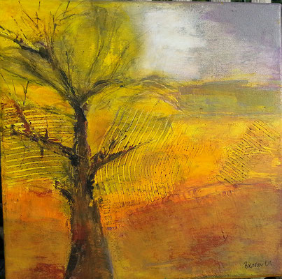   gelber Baum,Acryl auf Leinwand, 30 x 30 ,2001
