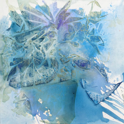 Die blauen Blumen, Acryl auf Lwd. 80 x 80 , 2017