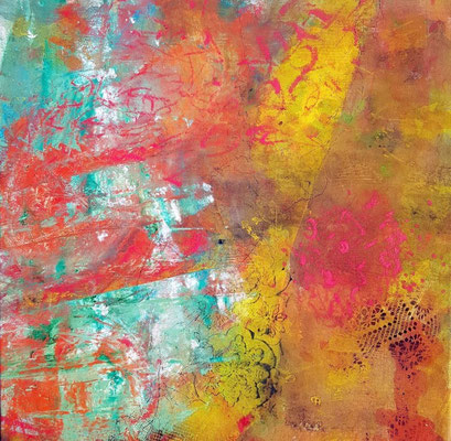 Brazzaville, Mischtechnik Lwd. 60 x60, 2019 - e