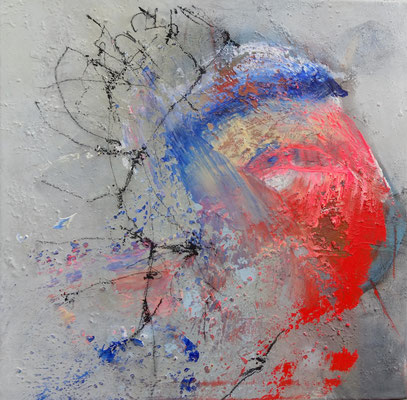 luftgekrönt, Acryl-mixed media, 50 x 50, 2014 ,verkauft