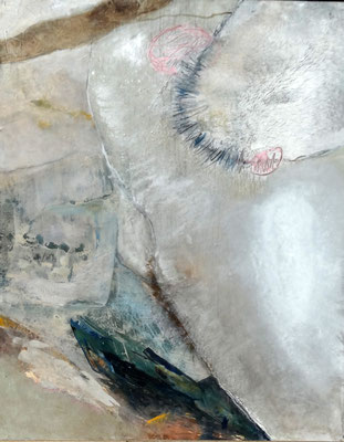 virus, neugieriger Eindringling,Acryl auf Papier, auf Sperrholz gezogen, 100 x 80, 2005