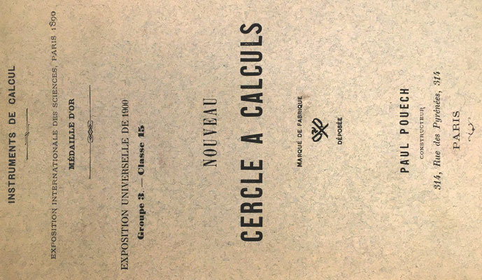 Folleto de instrucciones para el cercle a calculs PAUL POUECH, 16 páginas, 13x21 cm