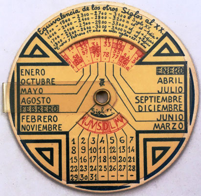 Reverso del círculo de cálculo CIRCUNFERENCIA CALCULADORA, grande