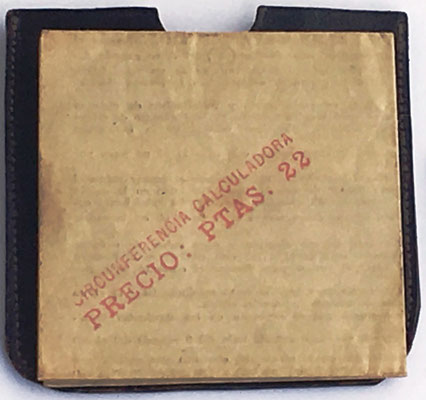 Funda e instrucciones del círculo de cálculo CIRCUNFERENCIA CALCULADORA, con el precio del producto