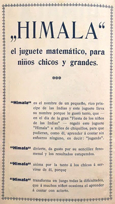 Folleto de instrucciones con las ventajas que proporciona el uso de la calculadora HIMALA