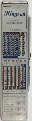 Ábaco de ranuras KINGSON Pocket Calculator, sin s/n, hecho en Japón, año 1960, 4x16 cm