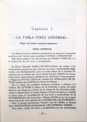 En el capítulo 1, el autor explica el funcionamiento de su Tabla Universal