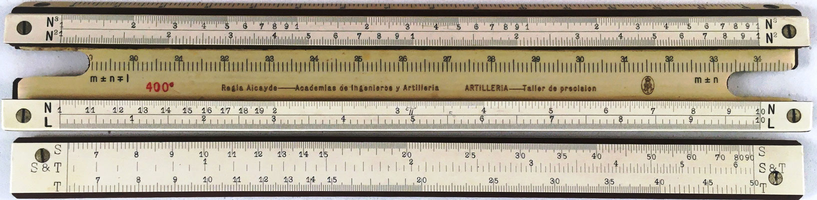 Regla Alcayde para las Academias de Ingenieros y Artillería, encargada su fabricación al Taller de Precisión de Artillería (Madrid), año 1912