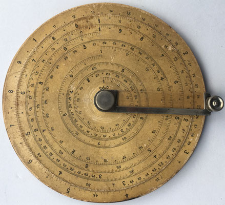 Nouveau cercle a calculs PAUL POUECH, año 1890, 12,5 cm diámetro