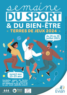 Affiche pour la Semaine du Sport et du Bien-Etre, à destination du jeune public d'Evian