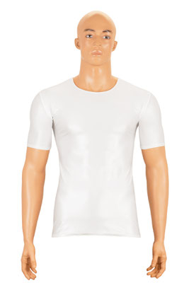 Wetlook T-Shirt kurze Ärmel Slim Fit Weiß