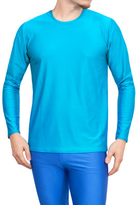 T-Shirt lange Ärmel (longsleeve) Comfort Fit Türkis