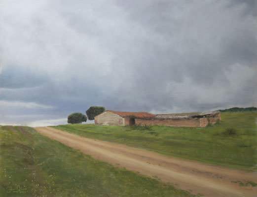 CAMINO DEL ESTRECHO DE LAS HOCES - Pastel sobre papel Canson Mi Teintes Touch (58 x 42) - 2020 (En venta)