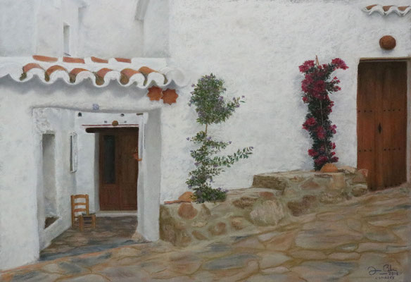 CALLE DE COMARES ( Malaga) - Pastel sobre papel Canson (56 x 40) - 2017