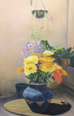 FLORES - Pastel sobre papel Canson (33,5 x 50) -05/05/2024 (En venta)