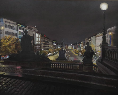 PLAZA DE WENCESLAO (Praga) - Pastel sobre papel Canson (57 x 45) - 2013