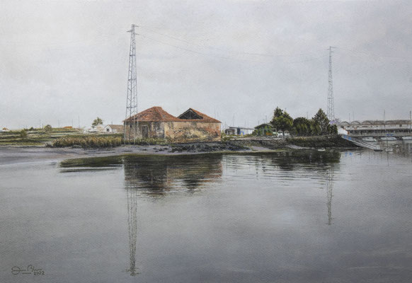 AVEIRO RIA - Pastel sobre papel Canson (56 x 38) - 07/12/2022 (En venta)