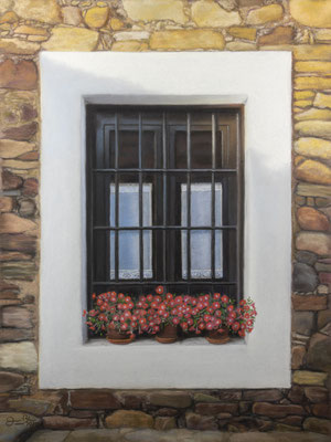 PETUNIAS EN CASTRILLO DE LOS POLVAZARES - Pastel sobre papel Canson (41 x 54) - 10/2020 