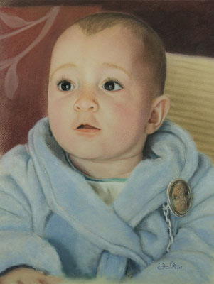 RETRATO DE MI NIETO JORDAN - Pastel sobre papel Canson (38 x 46) - 2015