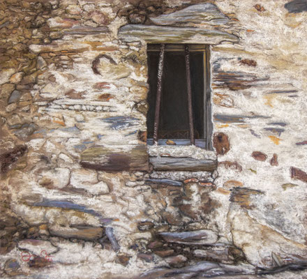 LA VENTANA - Pastel sobre papel Canson (44 x 40) - 2020 (En venta)