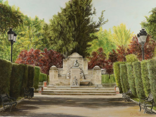 FUENTE HOMENAJE A RAFAEL GASSET - Pastel sobre papel Canson (55 x 42) - 2018